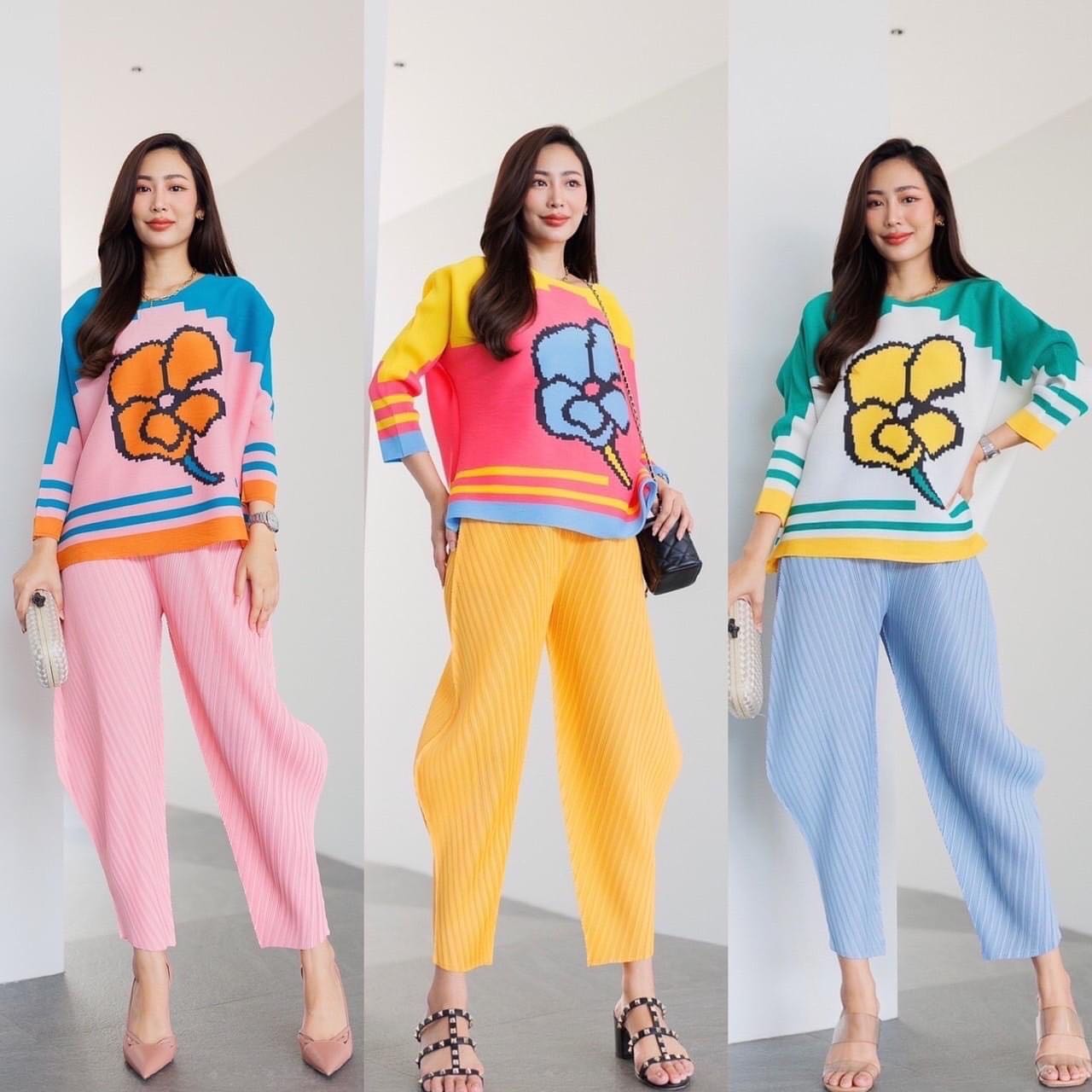 เซตผ้าพลีท AA Premium รุ่นนี้ค่า Mayu Izzey Plzzz Set ชุดเซตผ้าอัดพลีทลอน เนื้อสวย ไฮโซววแบบงาน Brand : สินค้าคุณภาพ (พร้อมส่ง)