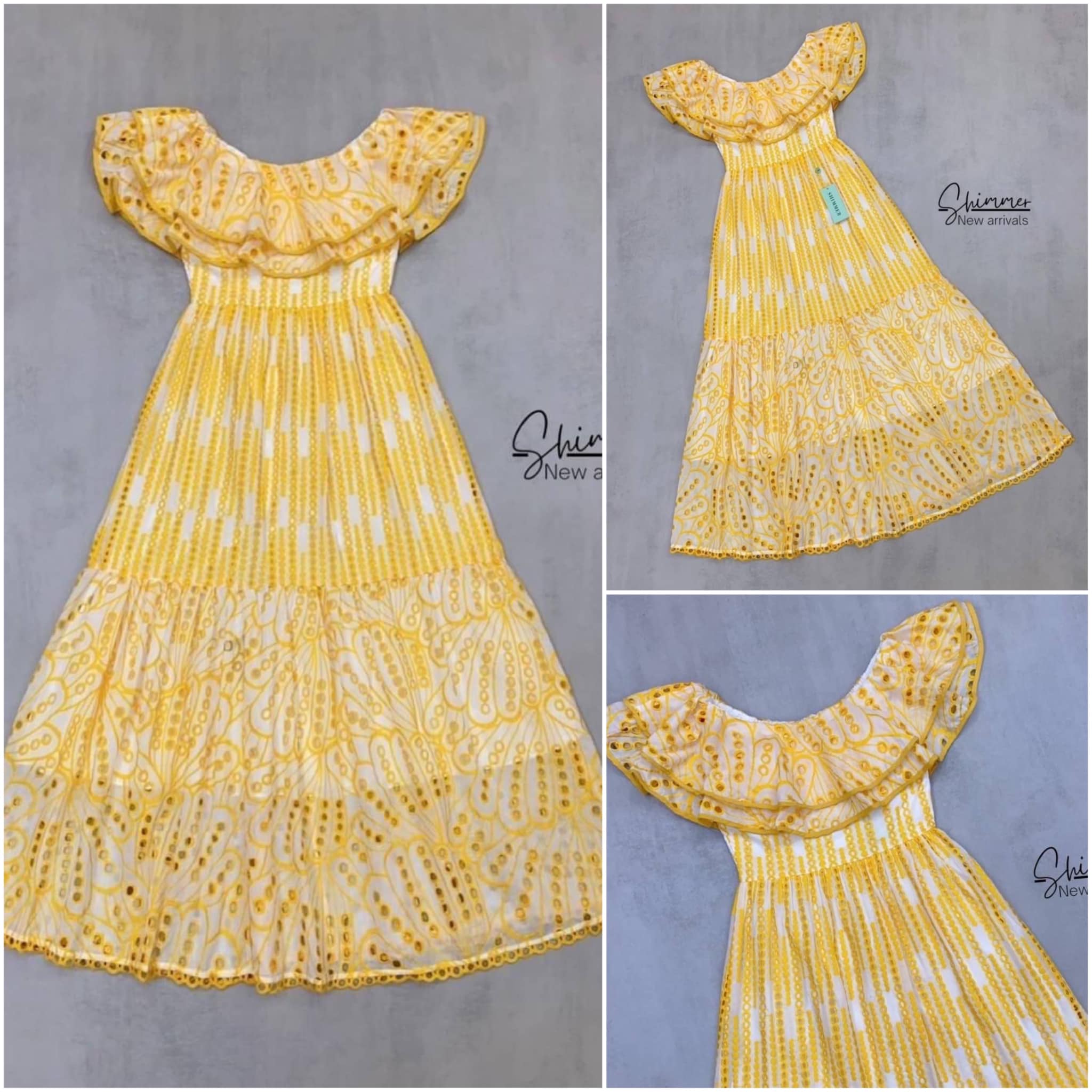 แม็กซี่เดรสงานปักแน่นๆ ทั้งชุด สินค้าคุณภาพ (พร้อมส่ง)