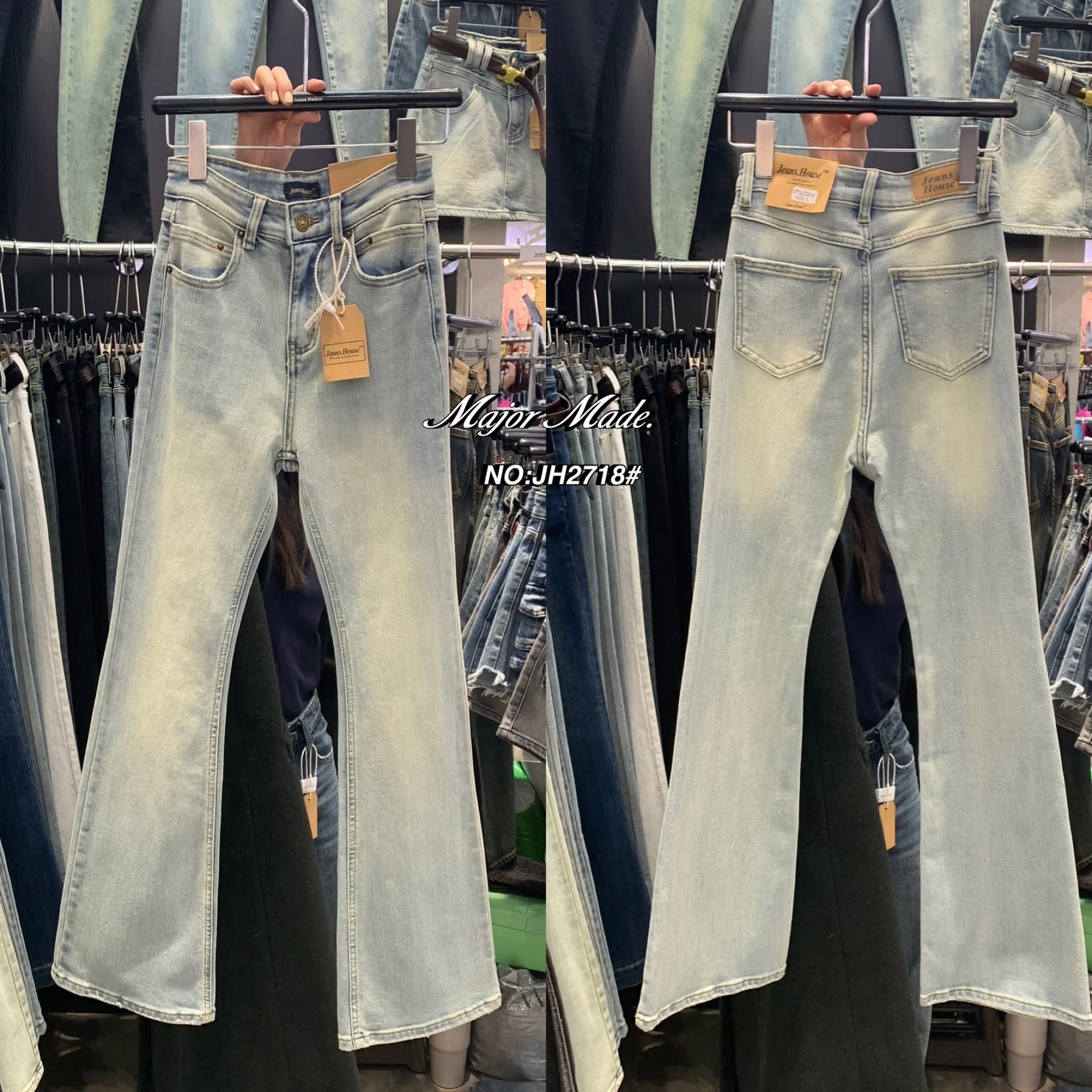 กางเกงยีนส์ขาม้ายาว ทรงเอวสูงงงง (ผ้ายืด) รุ่นนี้ขอบอกเลยผ้านิ่มมากๆๆ เนื้อผ้านิ่มหนา ใส่ทรงเป๊ะเข้ารูป ปลายขากลวงสวย ใส่แล้วเพรียวสุดๆ สีฟอกก็สวย ใส่สบาย : สินค้าคุณภาพ (พร้อมส่ง)