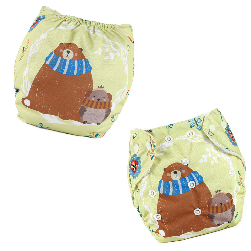 กางเกงผ้าอ้อม l กางเกงกันฉี่ กางเกงผ้าอ้อมเด็กซักได้ Nano กันน้ำ ลายการ์ตูนน่ารัก ปรับขนาดได้ 1-3 ขวบ