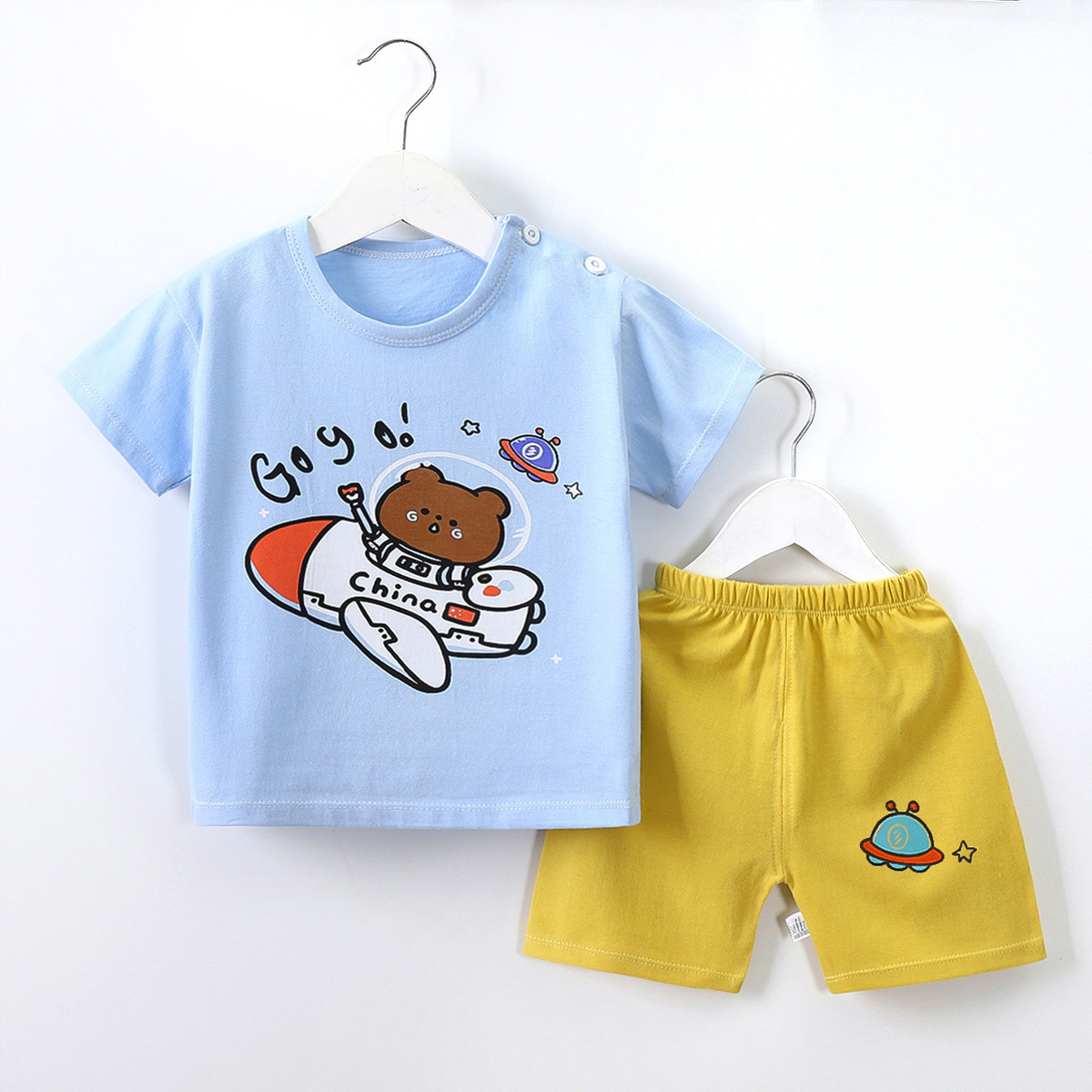 ชุดเด็กแขนสั้น เสื้อผ้าเด็กเล็ก 0-5 ขวบ แขนสั้นขาสั้น Cotton100% เสื้อผ้าเด็ก ชุดเด็กผู้ชาย /หญิง