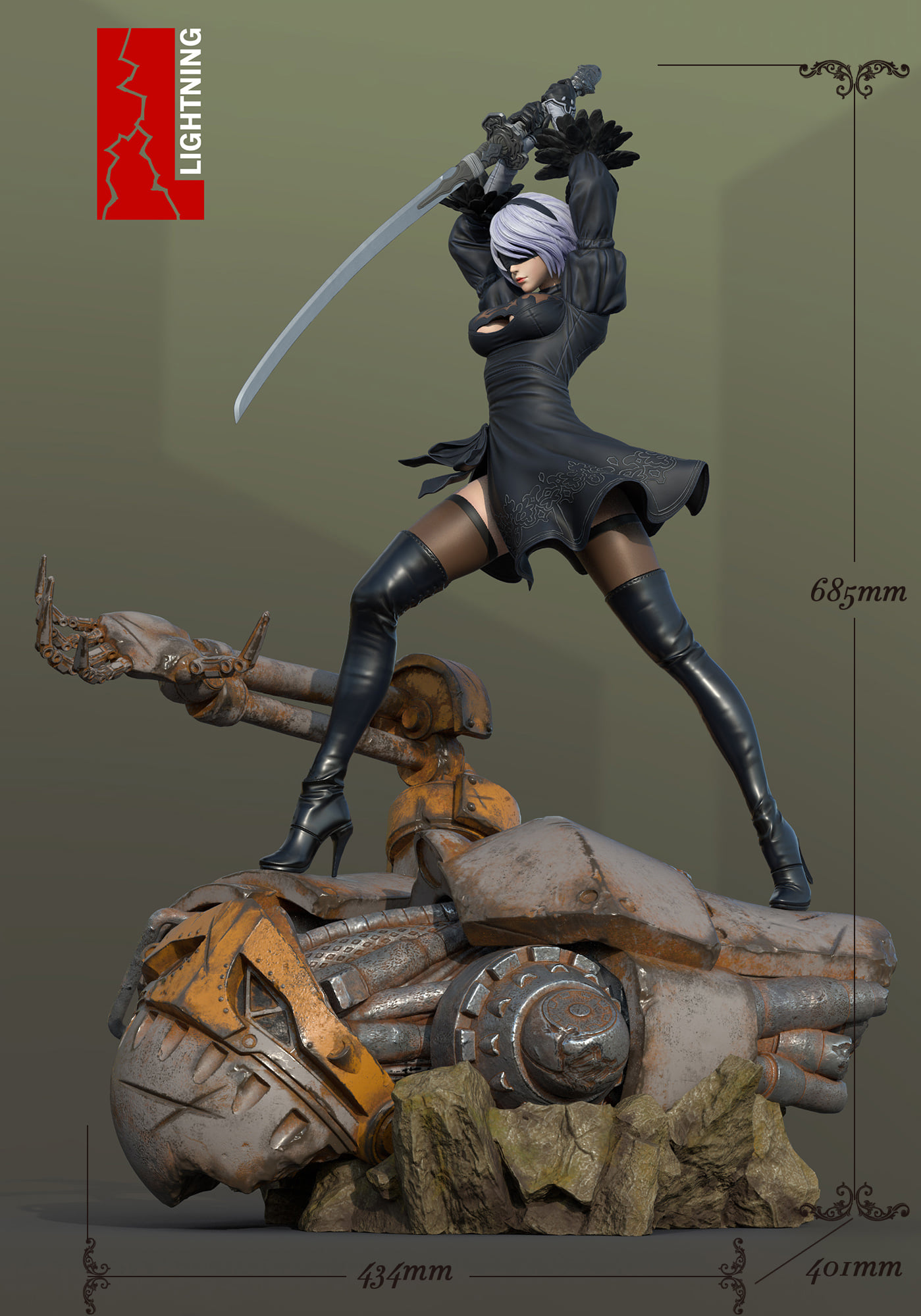 [เปิดจอง] Lighting studio Nier: Automata 2b Cast off ได้ (no license ) ราคา17000-17500
