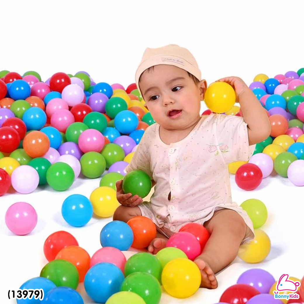 (13979) ลูกบอลใส 100 ลูก คละ 6 สี ปลอดภัยปราศจากสารอันตราย