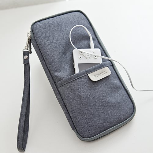 กระเป๋าใส่พาสปอร์ต กระเป๋าใส่หนังสือเดินทาง เอกสารสำคัญ มีสายคล้องมือ พกพาสะดวก ผลิตจากโพลีเอสเตอร์ กันน้ำ คุณภาพดี