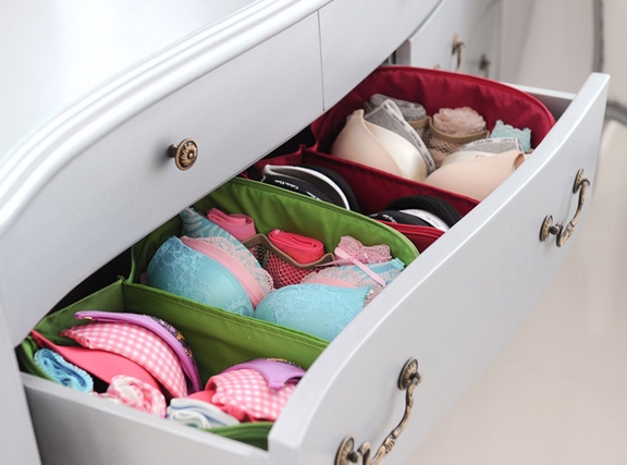 กระเป๋าใส่ชุดชั้นใน กางเกงชั้นใน ขนาดใหญ่พิเศษ แบ่งช่องสองด้าน ใส่ได้หลายตัว มี 4 สี 4 ลาย