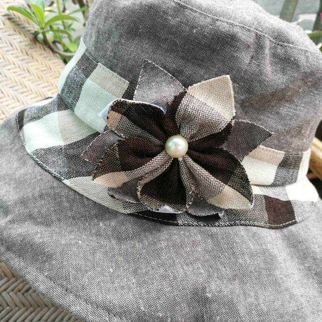 หมวกปีกกว้าง ผ้าหมวกสวย ปีกกว้างบังแดดมิด