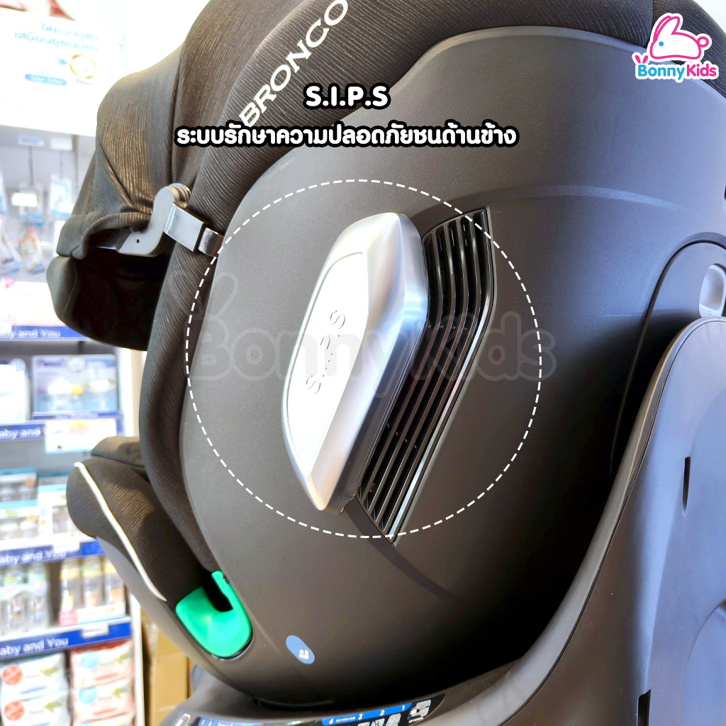 BRONCO (บรอนโก) CARSEAT I-Size คาร์ซีทสำหรับเด็ก รุ่น MAXIMO หมุนได้ 360 องศา (สำหรับเด็ก 0-12 ปี)