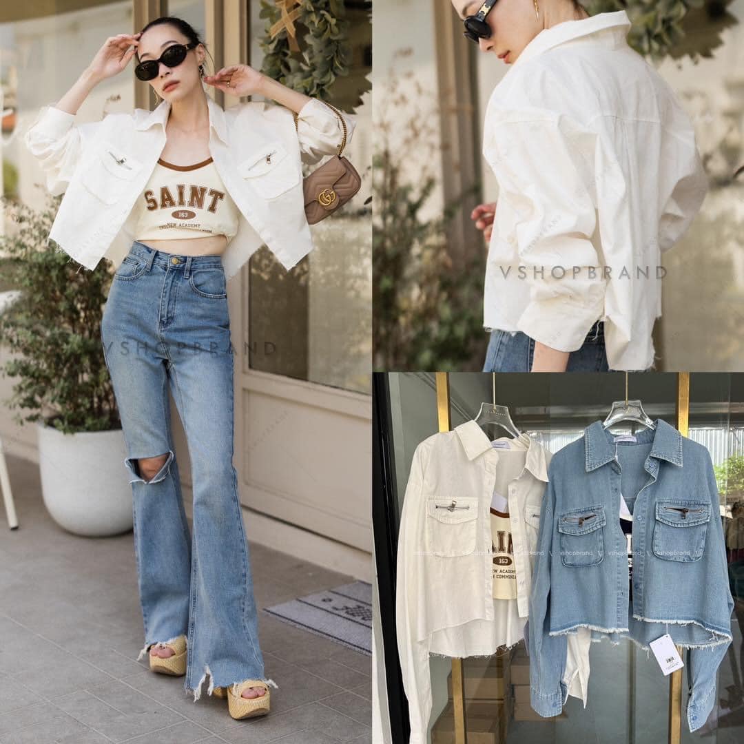 Set jacket ยีนส์+สายเดี่ยว saint : สินค้าคุณภาพ (พร้อมส่ง)