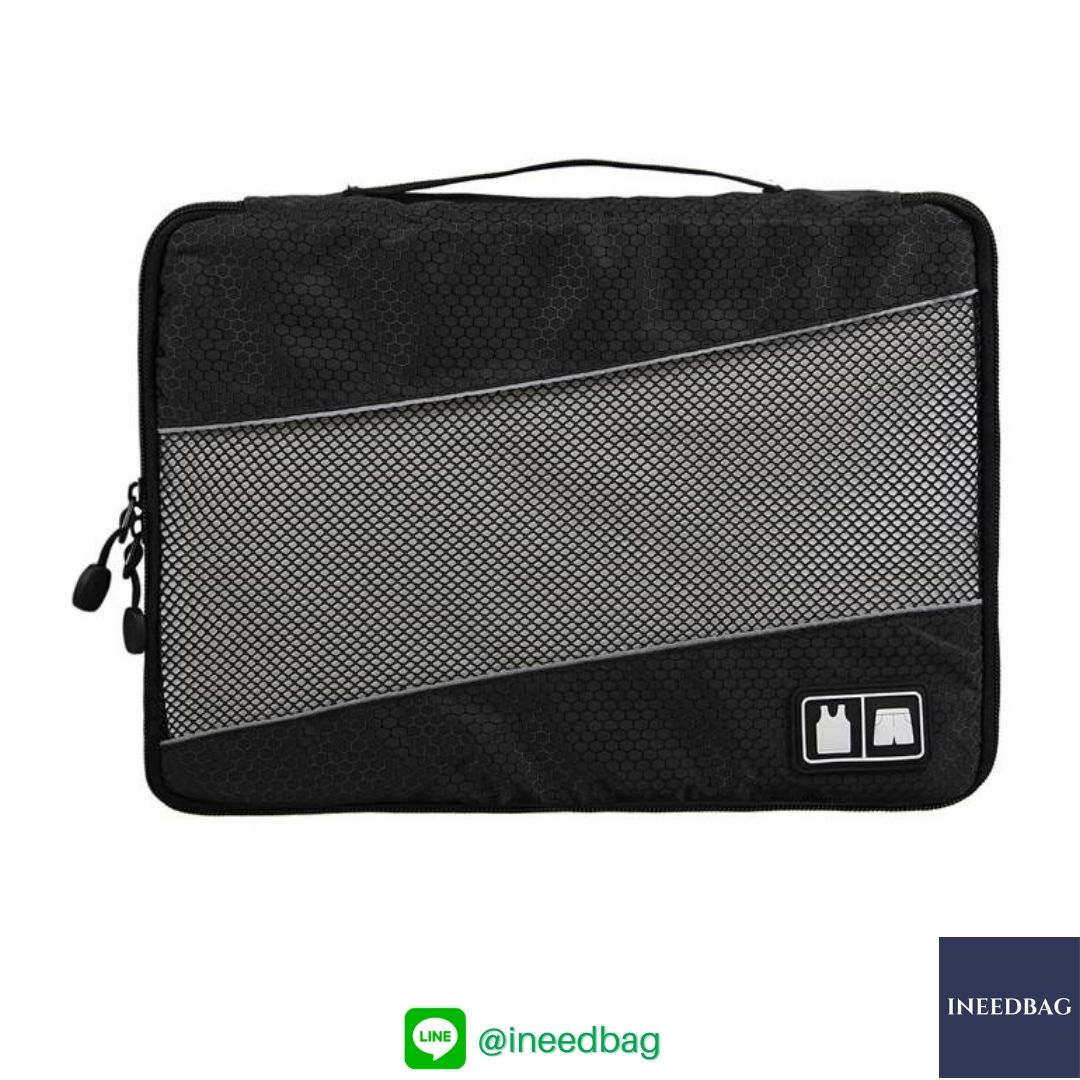 Bagsmart กระเป๋าจัดระเบียบเดินทาง 4 ใบต่อชุด ใส่เสื้อผ้า ชั้นใน ถุงเท้า เข็มขัด (ฺBlack) (Bagsmart Packing Cubes 4-Pcs Travel Organizer)