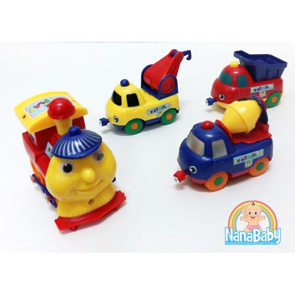 ของเล่นรถไฟ รถไฟเด็กเล่น แม่เหล็ก การ์ตูนหรรษา (มีแม่เหล็กดูดรถให้ติดกัน)