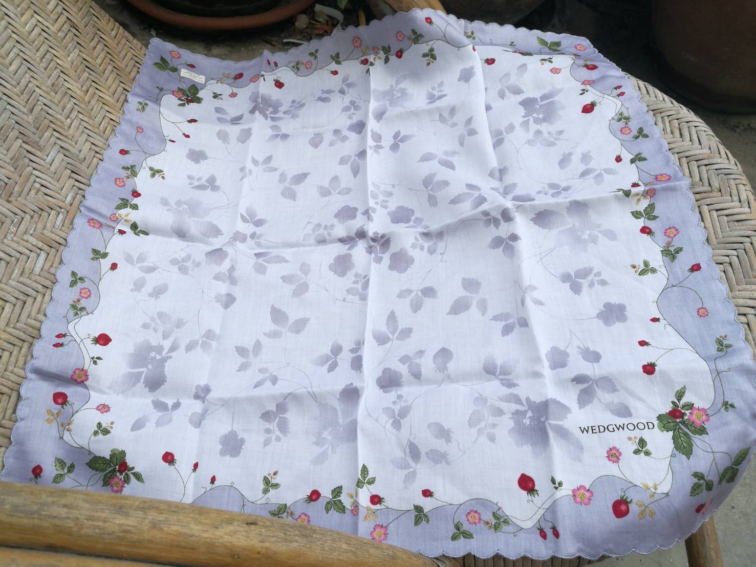 ผ้าเช็ดหน้าแบรนด์เนม WEDGWOOD ผ้าดีมากกก