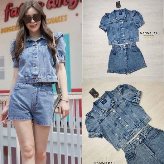 Set 2 ชิ้น เสื้อกระดุมหน้า ดีไซน์เก๋ไก๋ กางเกงทรงสวยเก๋ สินค้าคุณภาพ (พร้อมส่ง)