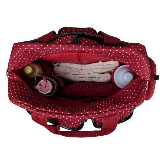 Ecosusi กระเป๋าคุณแม่ กระเป๋าสัมภาระคุณแม่ กระเป๋าแม่ลูกอ่อน ใช้ได้ 3 แบบ ใบใหญ่ ทนทาน ช่องใส่ของเยอะ (Red)