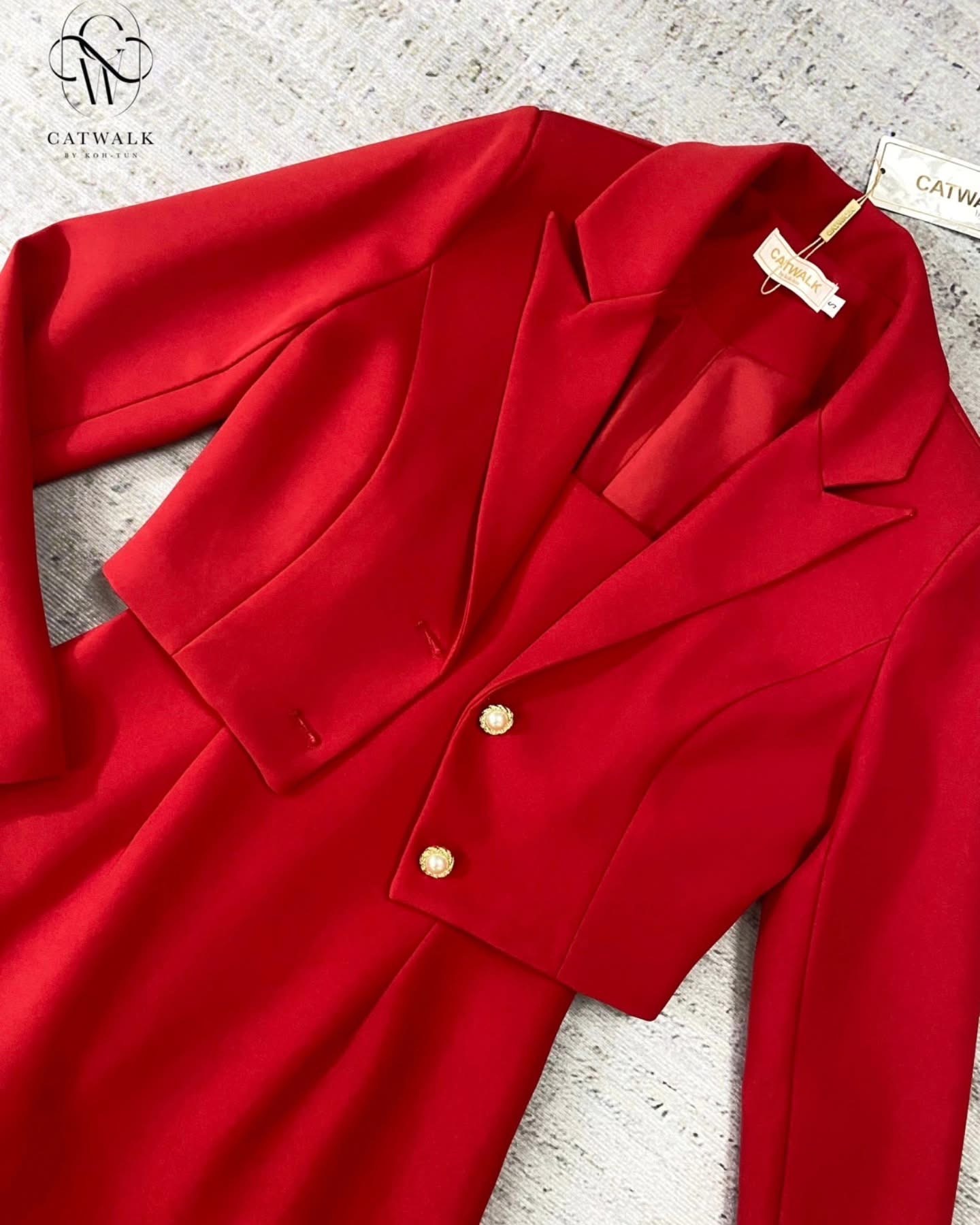 เซตเสื้อครอปสูท+เดรสสายเดี่ยวแต่งดอกไม้แซมด่วยขนนก เนื้อผ้าเกรดเอ ใส่สบาย : สินค้าคุณภาพ (พร้อมส่ง)