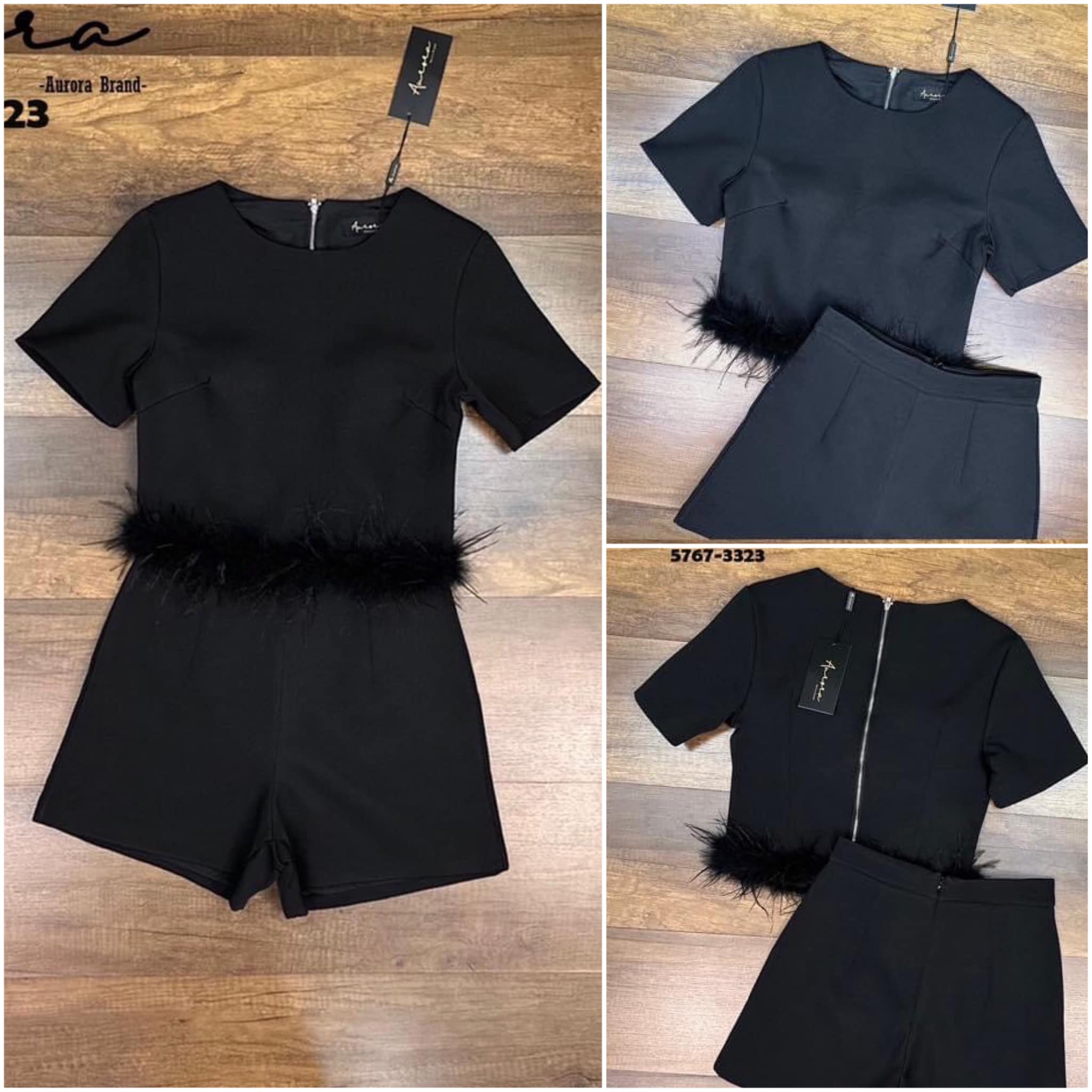 Setเสื้อสีดำสวยหรูหรา แต่งดีเทลปักแต่งขน งานมีเทคเจอร์ในตัว อกเสริมฟองน้ำเพื่อทรงสวย มีซับใน มีซิปหลัง +++มาพร้อมกางเกงขาสั้น มีซับใน สินค้าคุณภาพ (พร้อมส่ง)