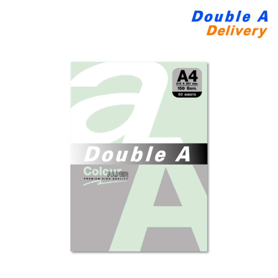 กระดาษสี / การ์ดสี A4 150 แกรม แพ็ค 50 แผ่น สีเขียวพาสเทล