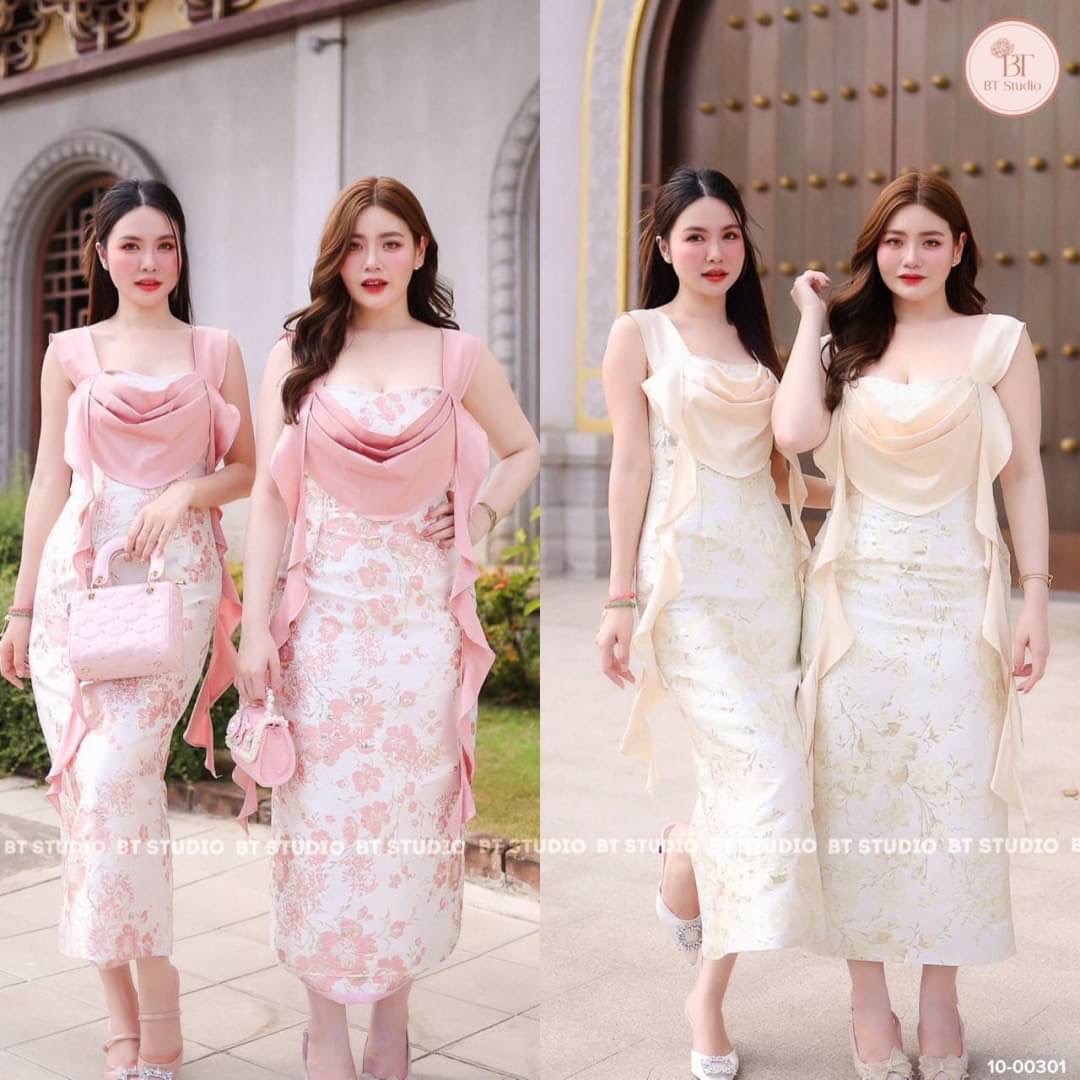 เดรสยาวออกงานแต่งสายเดี่ยวเนื้อผ้าซาตินแต่งคอถ่วงเป็นรูปหัวใจแต่งระบายชายทั้งสองข้าง งานผ้าทอลายแจ๊คกาด ผ่าหลัง งานสวยเนื้อผ้าดีมีซับใน มีซิปหลังค่ะ ใส่สบาย : สินค้าคุณภาพ (พร้อมส่ง)