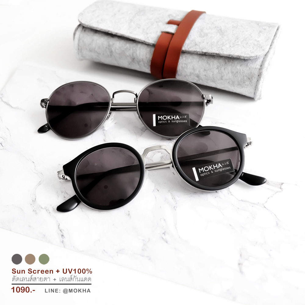 [pre-order] แว่นกันแดด ALICE - black กรอบโลหะทรงกลม กว้าง 135 มม.(sizeM)