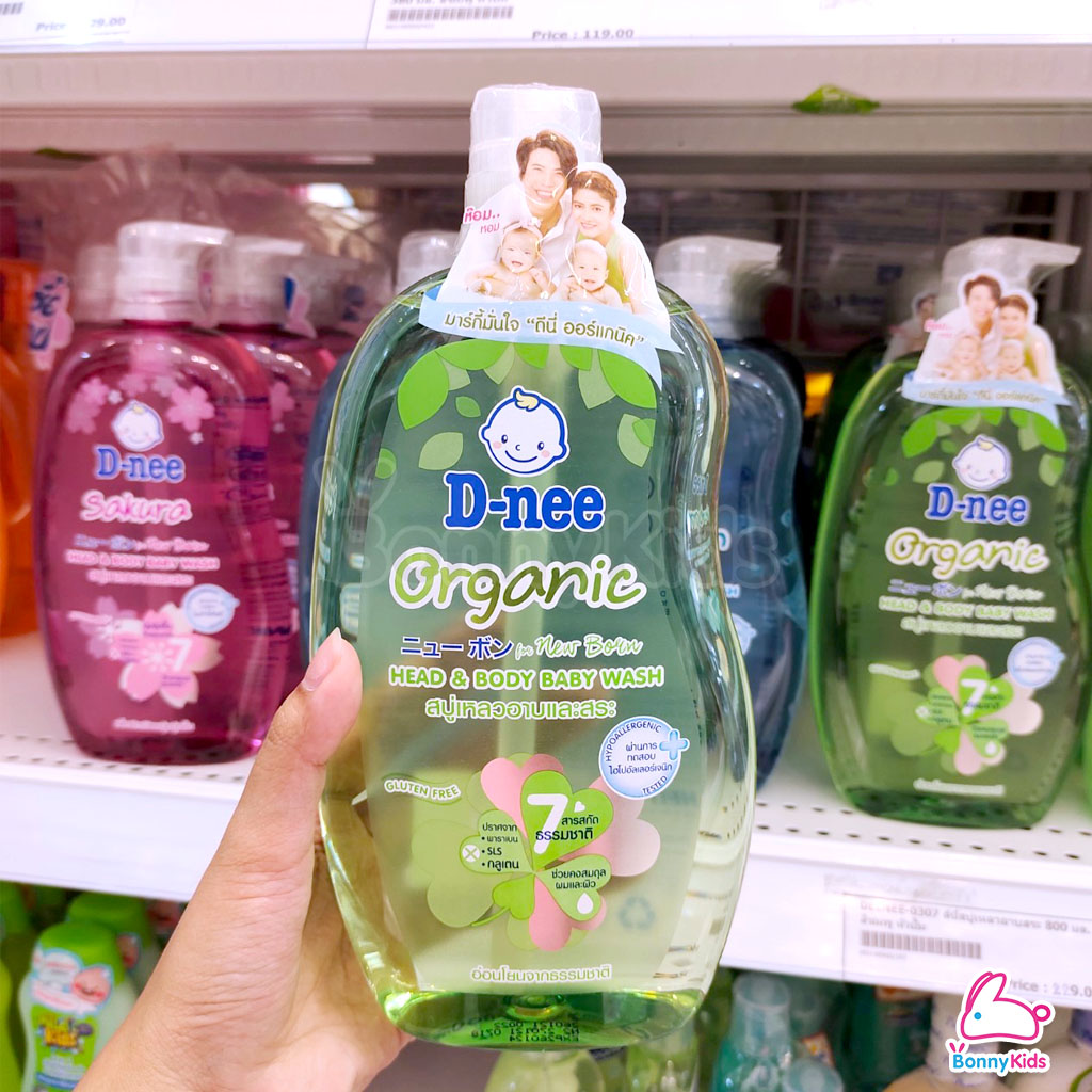 D-nee Newborn Head & Body Baby Bath สบู่เหลวอาบและสระ ขนาด800ml.