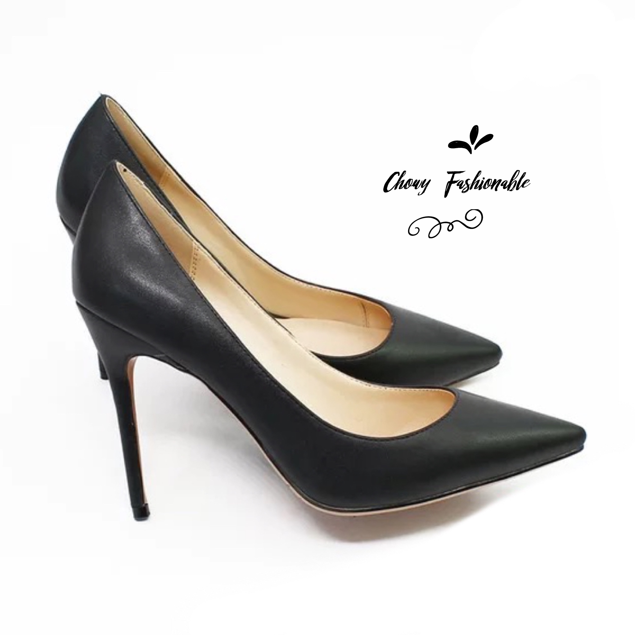 รองเท้าส้นสูงไซส์ใหญ่ 40-52 หนังแท้ หนังแมท คัชชูส้นสูงหัวแหลม ส้นเข็ม 10 ซม Pointed High Heel Real Leather CHOWY KR0616MT10