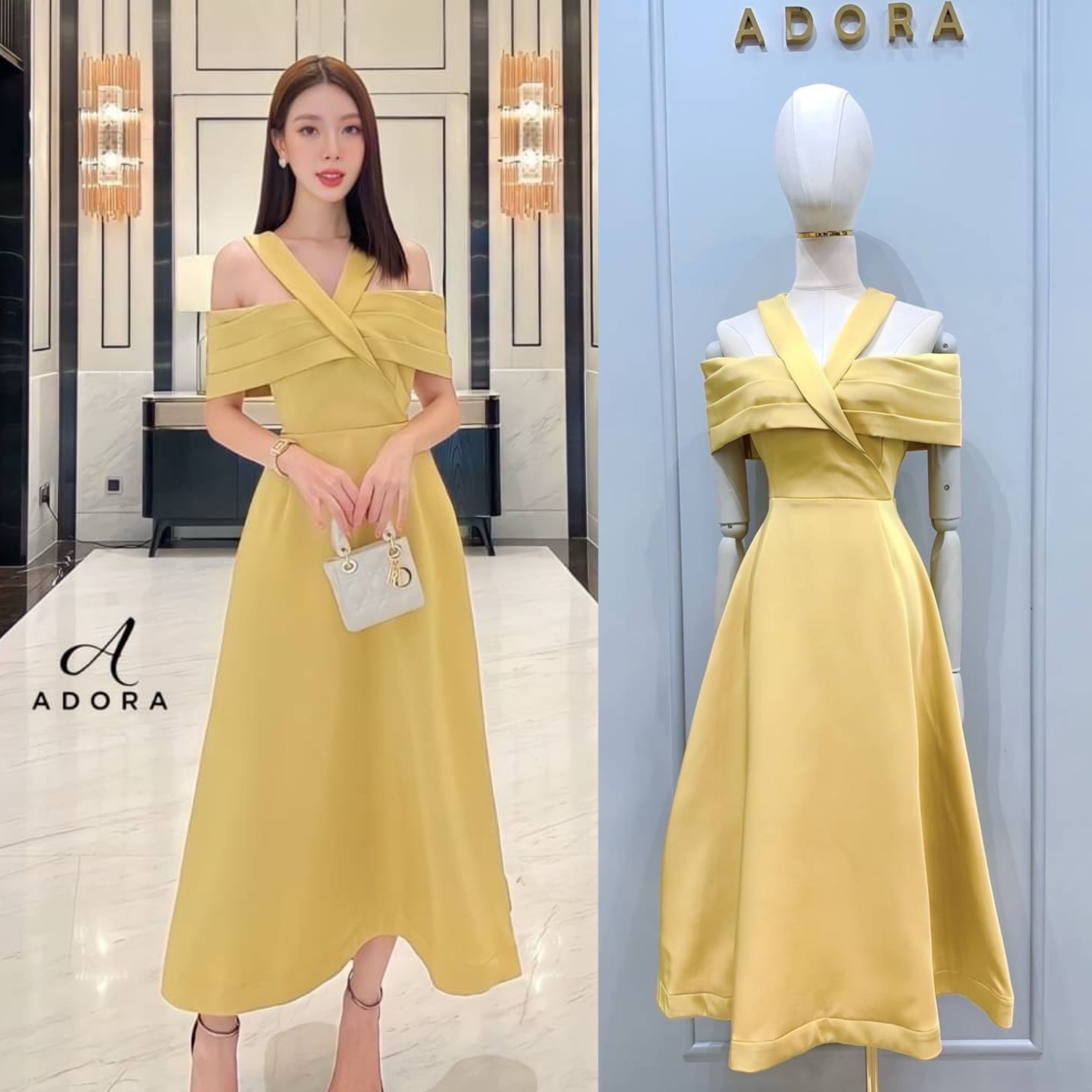 แม๊คซี่เดรสดีไซน์คอวีแบบไขว้แต่งดีเทลจับจีบช่วงอกกระโปรงทรงเอาบานสวิง ตัวเดรสใช่เนื้อผ้าเกรดพรีเมี่ยม มีน้ำหนักทิ้งตัวสวยๆ มีซับใน เป็นงานซิปหลัง ใส่สบาย : สินค้าคุณภาพ (พร้อมส่ง)