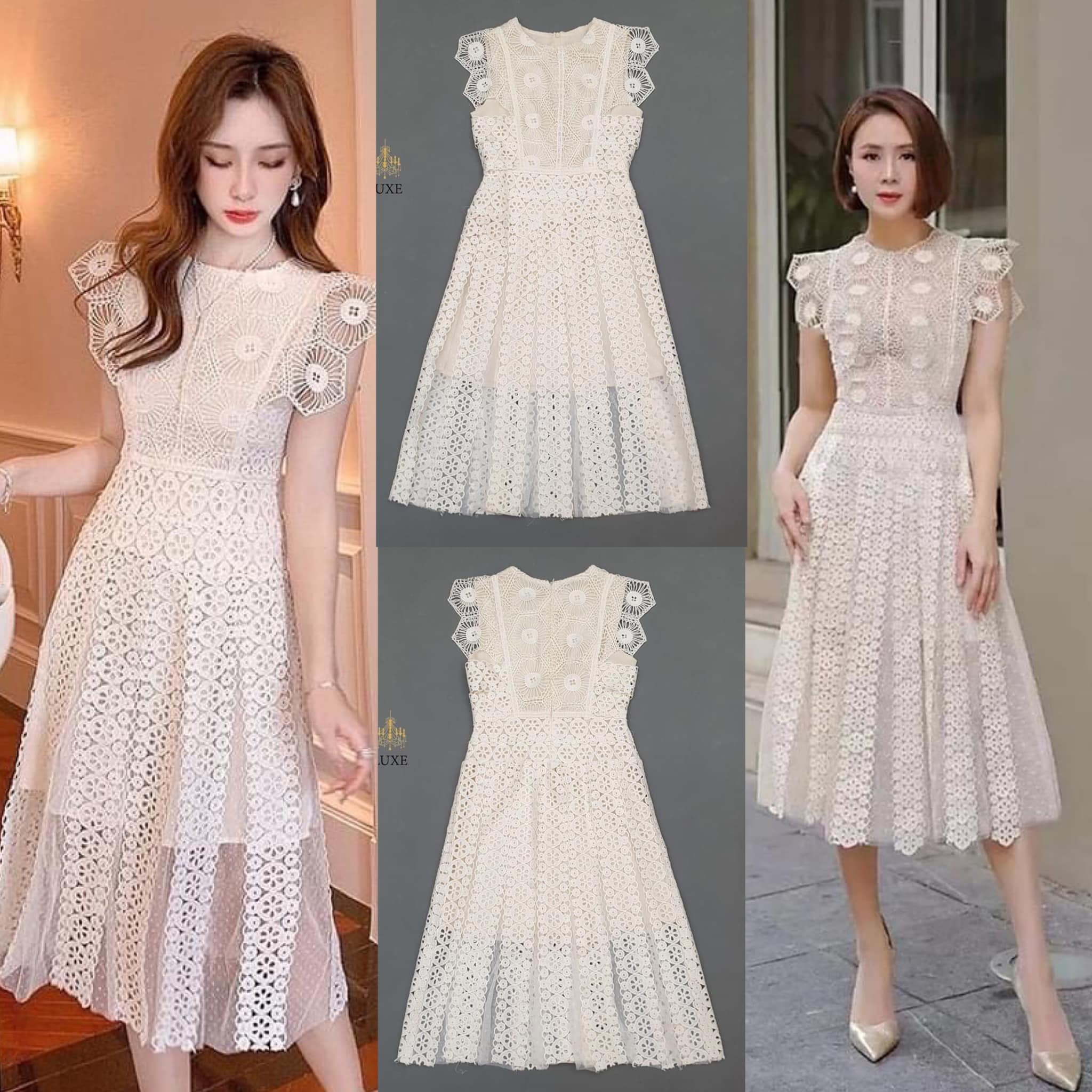 เดรสเสื้อคอกลมแขนกุด กระโปรงบานทรงเอ ยาวคลุมเข่า สินค้าคุณภาพ (พร้อมส่ง)