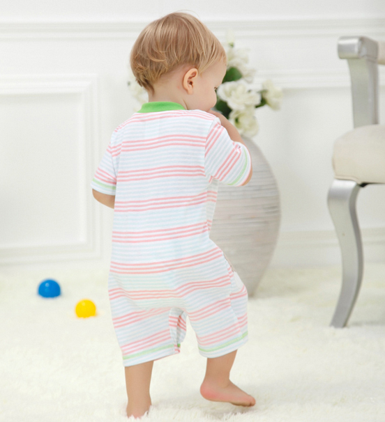 จั๊มสูทเด็ก Kalawa แขนสั้นกระดุมหน้าลายหมี Size 18 M