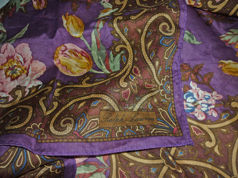 ผ้าเช็ดหน้า Ralph Lauren 100% cotton สวยมาก