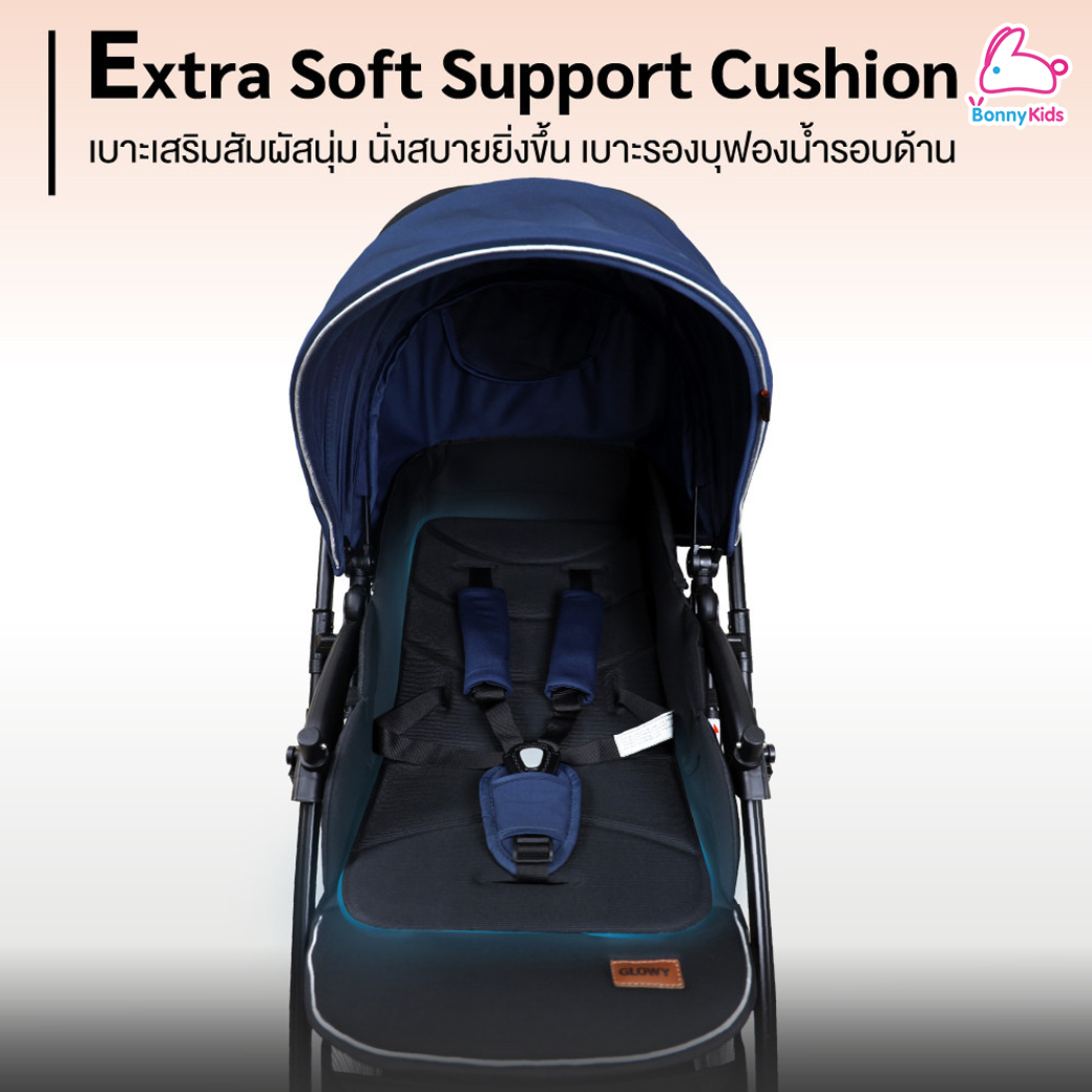GLOWY (โกลวี่) Leo X Stroller รถเข็นเด็กดีไซน์สวย เหมาะสำหรับเด็กแรกเกิด - 36 เดือน