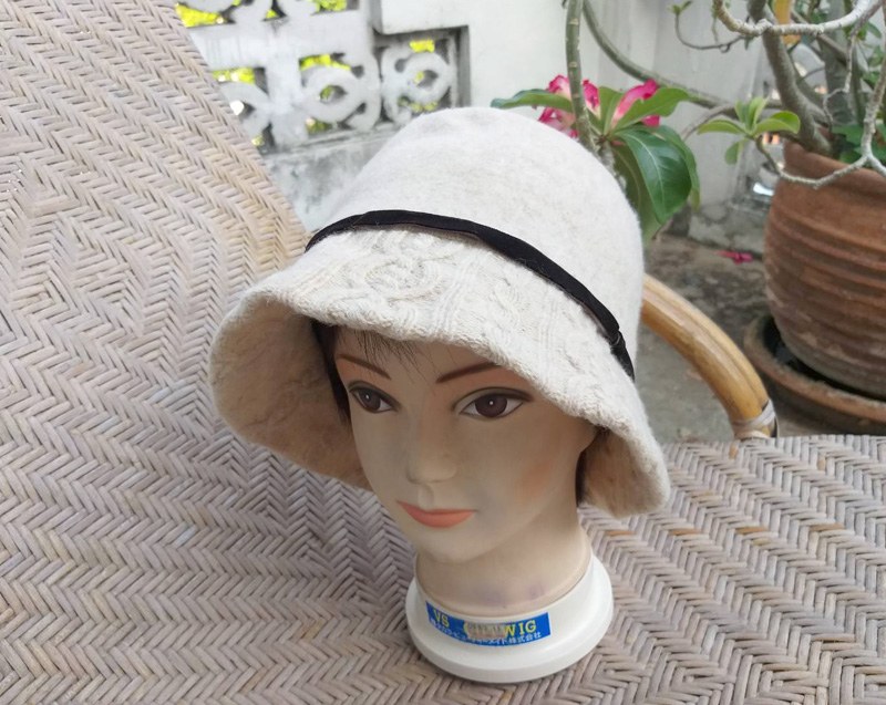 หมวกบักเก็ตผ้าขนสัตว์หนา Lourmarin หรูมากกก