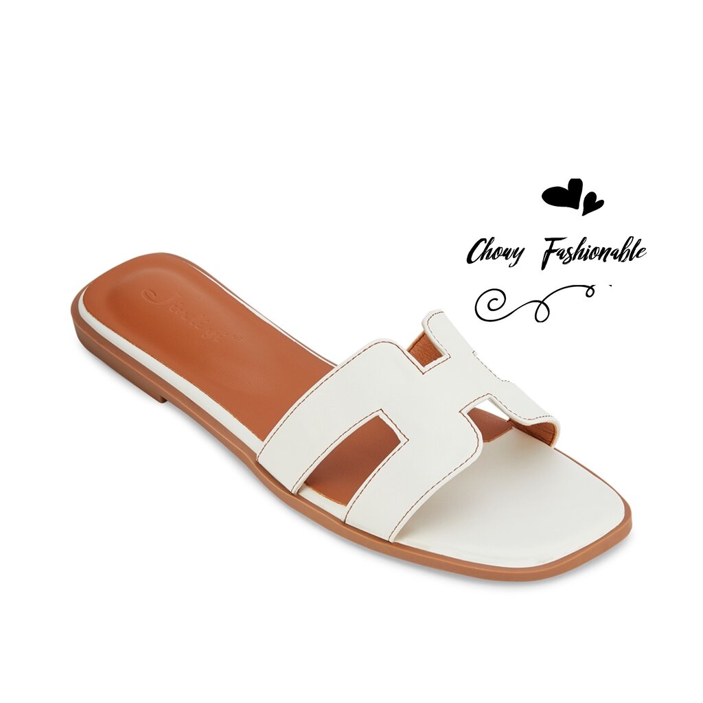 รองเท้าแตะแฟชั่น 38-42 แตะสวมส้นแบน KR0849