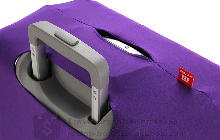 (ผ้ายืด สีพื้นเรียบ ขนาด M) ผ้าคลุมกระเป๋าเดินทาง ขนาด 22 - 24 นิ้ว มี 3 สีให้เลือก (ดำ ม่วง เทา)