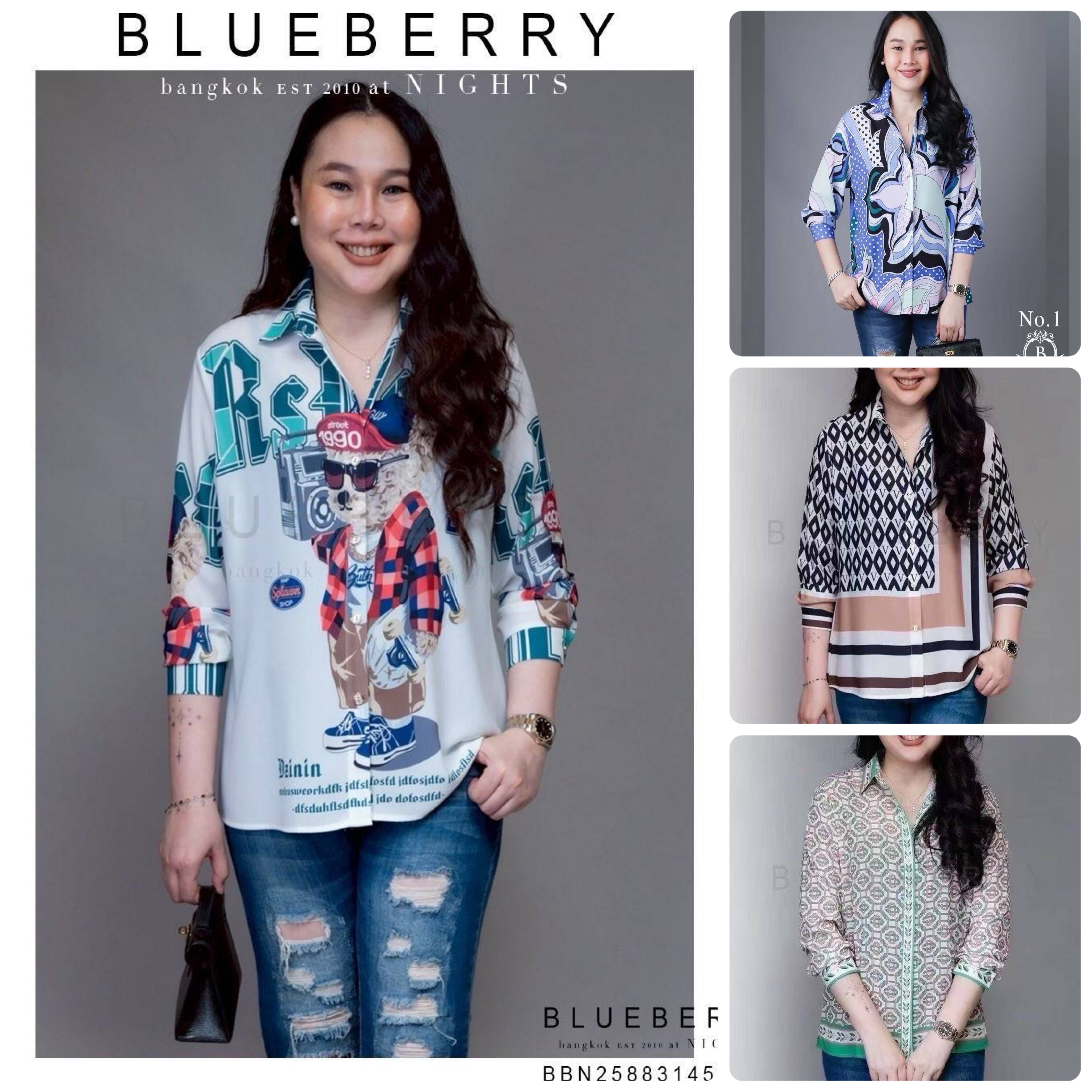 เสื้อเชิ้ต พรีเมียมทรงคลาสสิคตลอดกาลเชิ้ตแขนยาว พิมพ์ลายแบรนด์เนมไฮคลาส ใส่สบาย : สินค้าคุณภาพ (พร้อมส่ง)