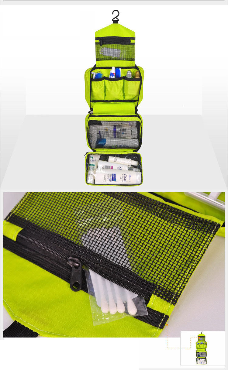 Travelicons กระเป๋าใส่อุปกรณ์อาบน้ำ 4 ส่วน ใส่อุปกรณ์อาบน้ำ แขวนได้ ทำจากไนล่อนกันน้ำ ทนทาน พกพาสะดวกมี 5 สีให้เลือก