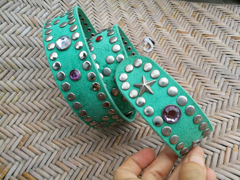 เข็มขัดชาย หนังกลังฟอก แต่งหมุดแนวร็อค สวยมากกก (ของใหม่)