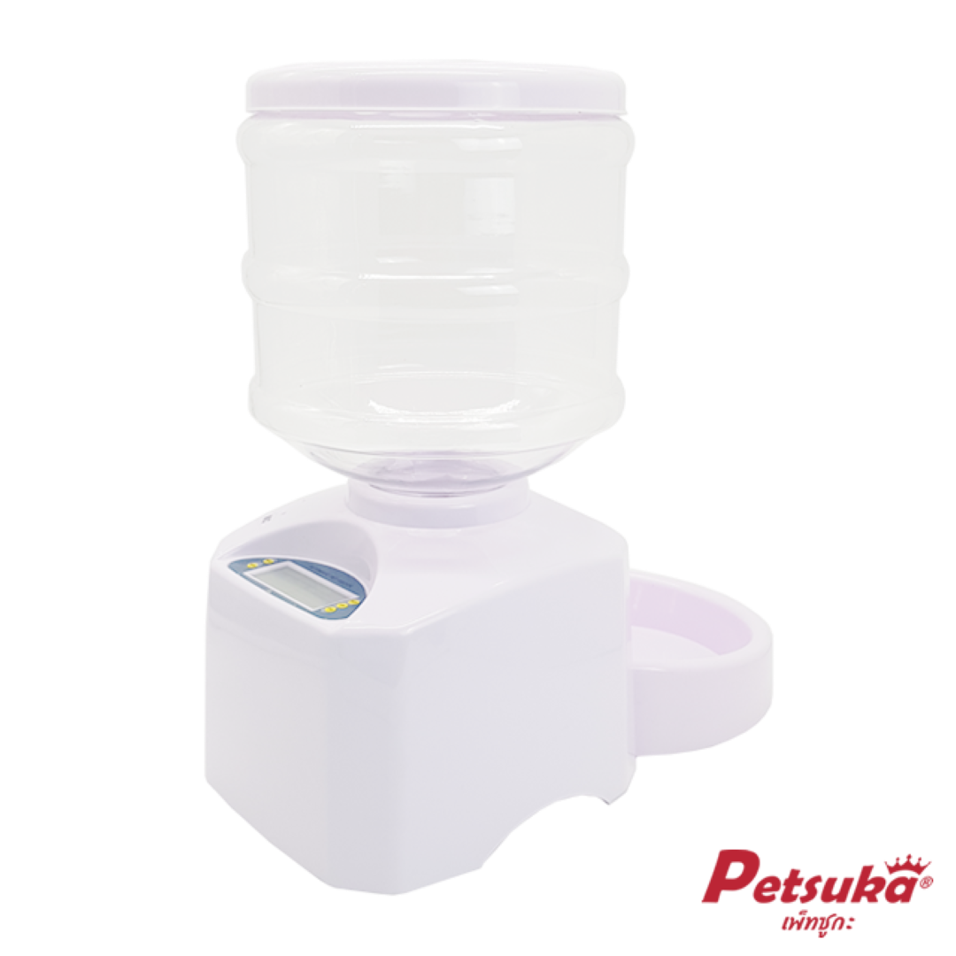 เครื่องให้อาหารสัตว์เลี้ยงอัตโนมัติ Petsuka แบบตั้งเวลา ขนาด 4 ลิตร