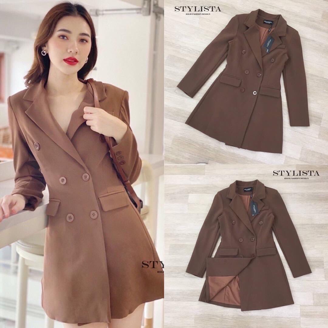 เดรสสูทเเขนยาว ใส่สวยเรียบหรูดูดีมาก แพลตเทินดีงาม ใส่สวยเปะสุดๆ สินค้าคุณภาพ (พร้อมส่ง)