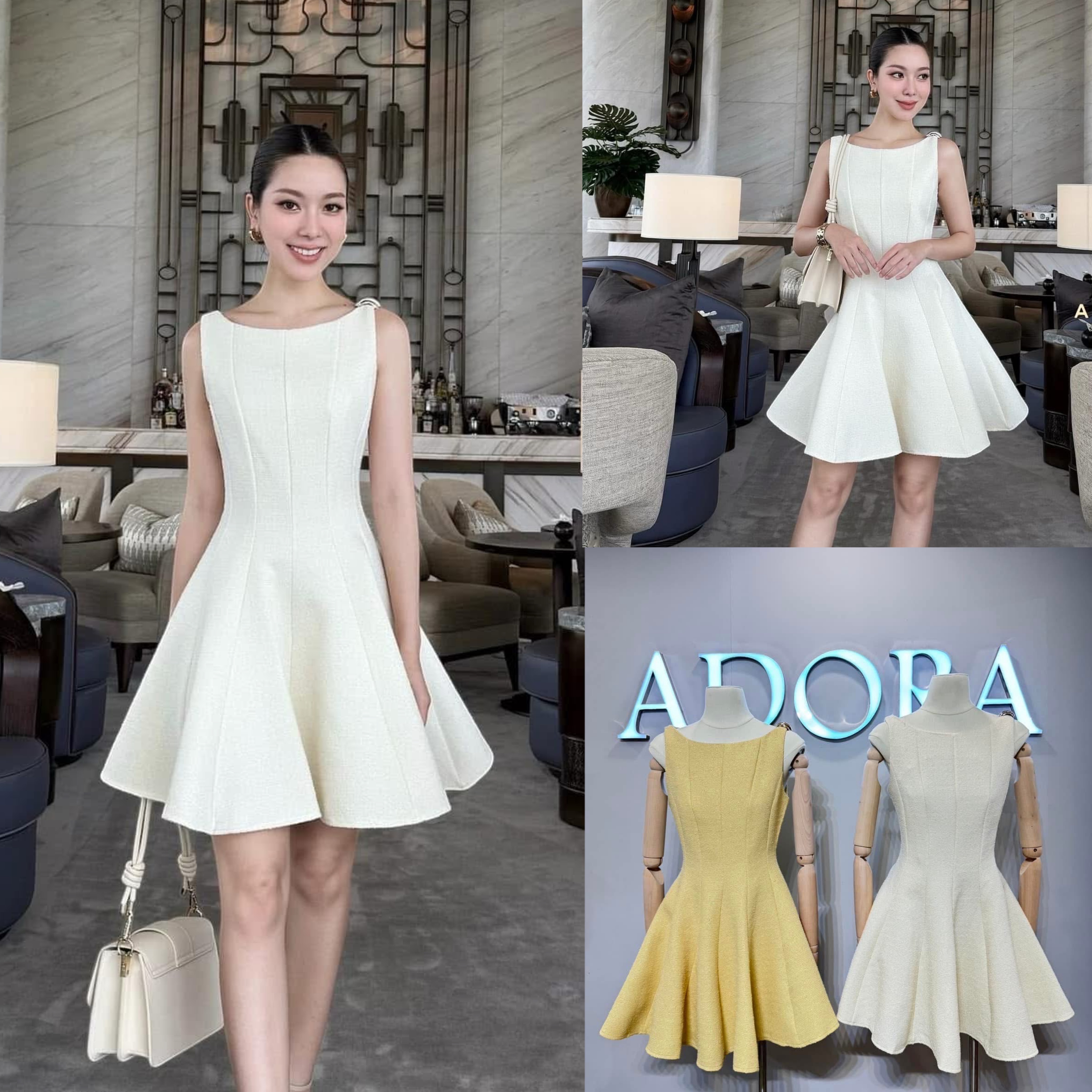 มินิเดรสดีไซน์น่ารักๆ ผ้าทวิตชาแนล ใส่สบาย : สินค้าคุณภาพ (พร้อมส่ง)