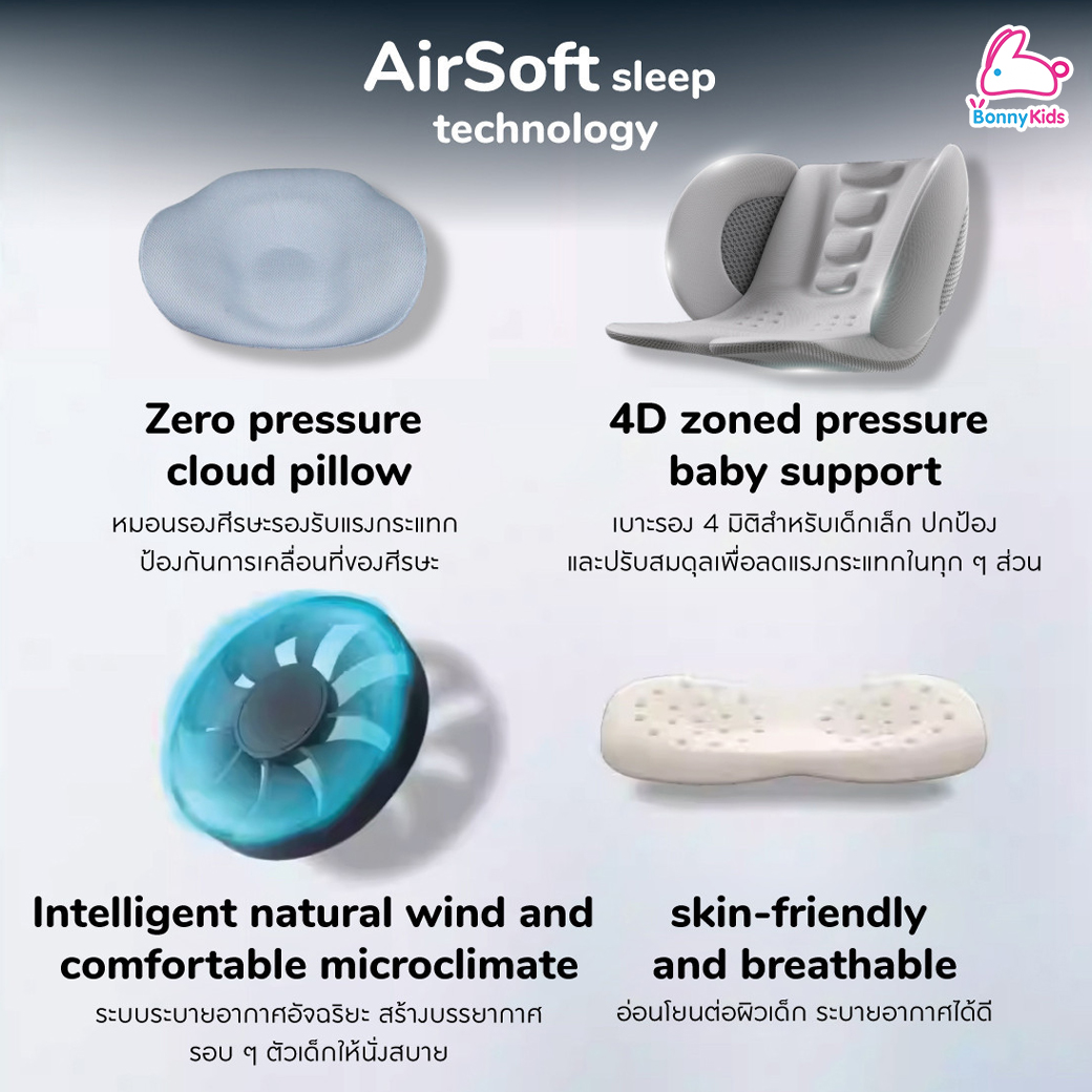 (16908) GLOWY (โกลวี่) B-Joy Carseat คาร์ซีทสำหรับเด็กแรกเกิด - 7 ปี ขาค้ำยันพับเก็บได้ พร้อมระบบหน้าจอ Touch screen