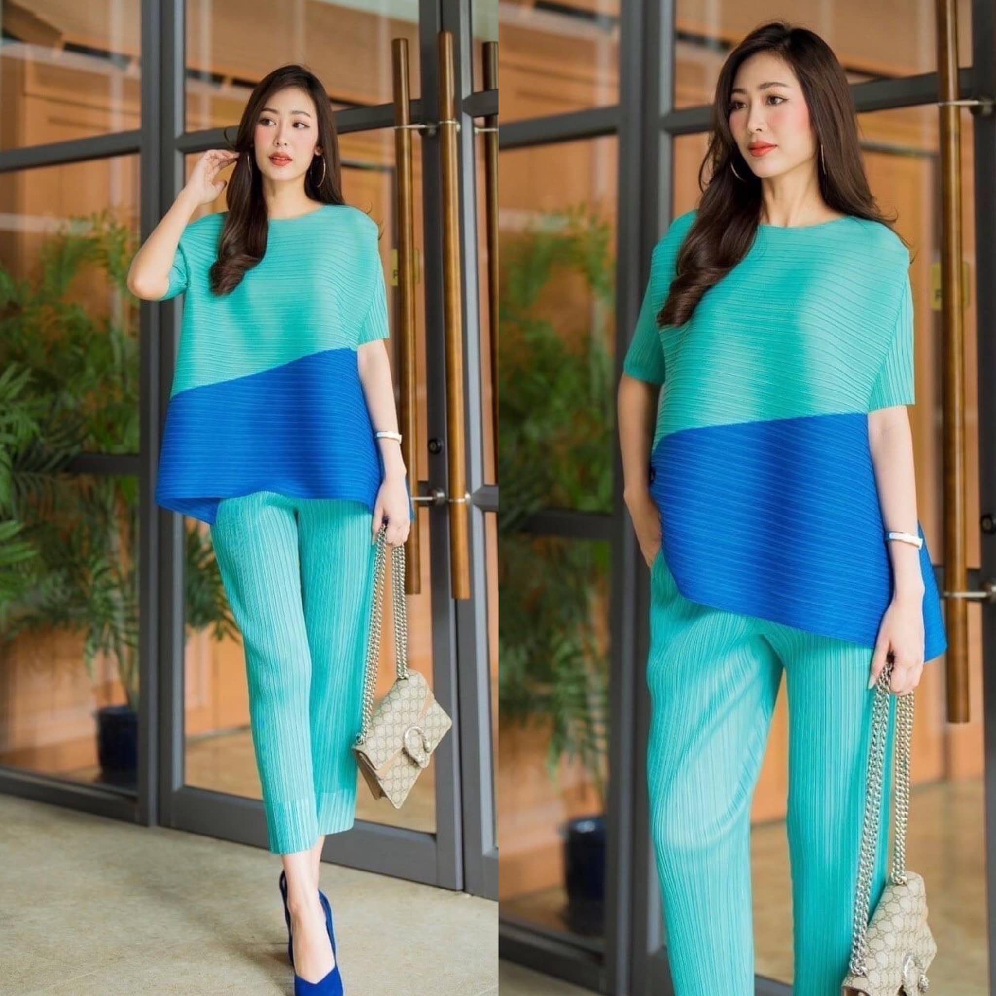 ชุดเซตผ้าอัดพลีท แบบงานBrand คุณภาพแน่นๆ AA Premium สินค้าคุณภาพ (พร้อมส่ง)