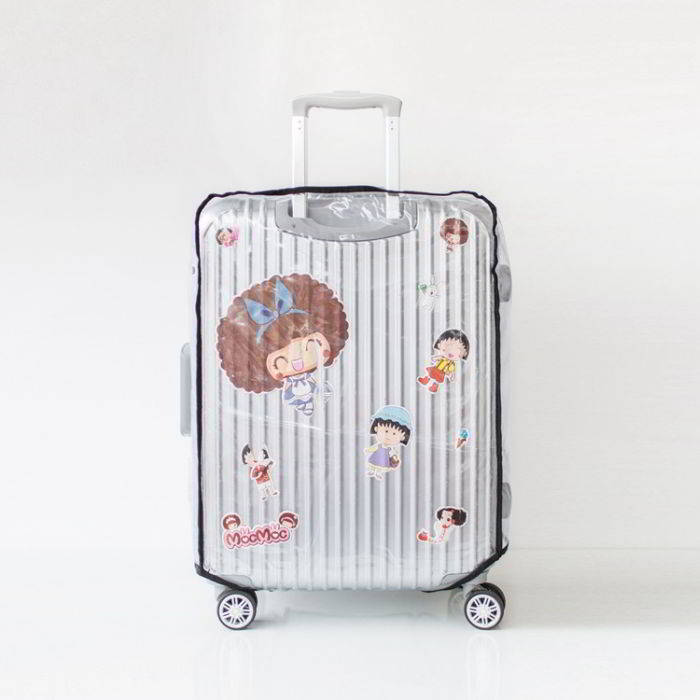 (PVC ใส ขอบผ้าดำ 20") ผ้าคลุมกระเป๋าเดินทาง ขนาด 20 นิ้ว ผลิตจาก PVC ใส กันเปื้อน กันรอย ทนทาน กันน้ำ