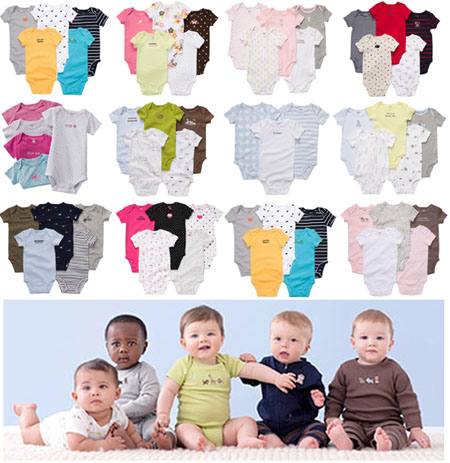 ชุดบอดี้สูทเด็กหญิง แขนสั้น วัย 0-3/3-6/6-9/9-12/12-18 เดือน คละลาย