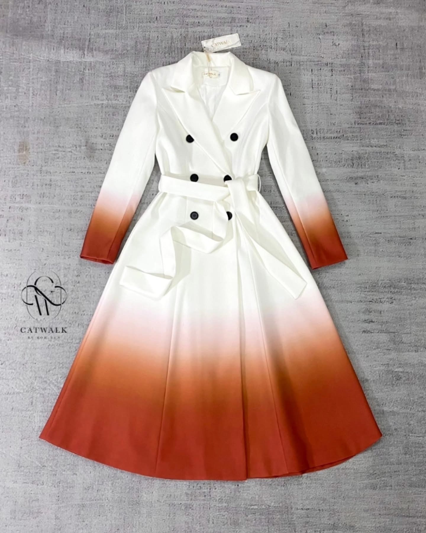 เดรสปกสูทไล่สี เนื้อผ้าเกรดเอเป็นเนื้อผ้าพิมพ์ไล่โทนสี งาน hiend ใส่สบาย : สินค้าคุณภาพ (พร้อมส่ง)