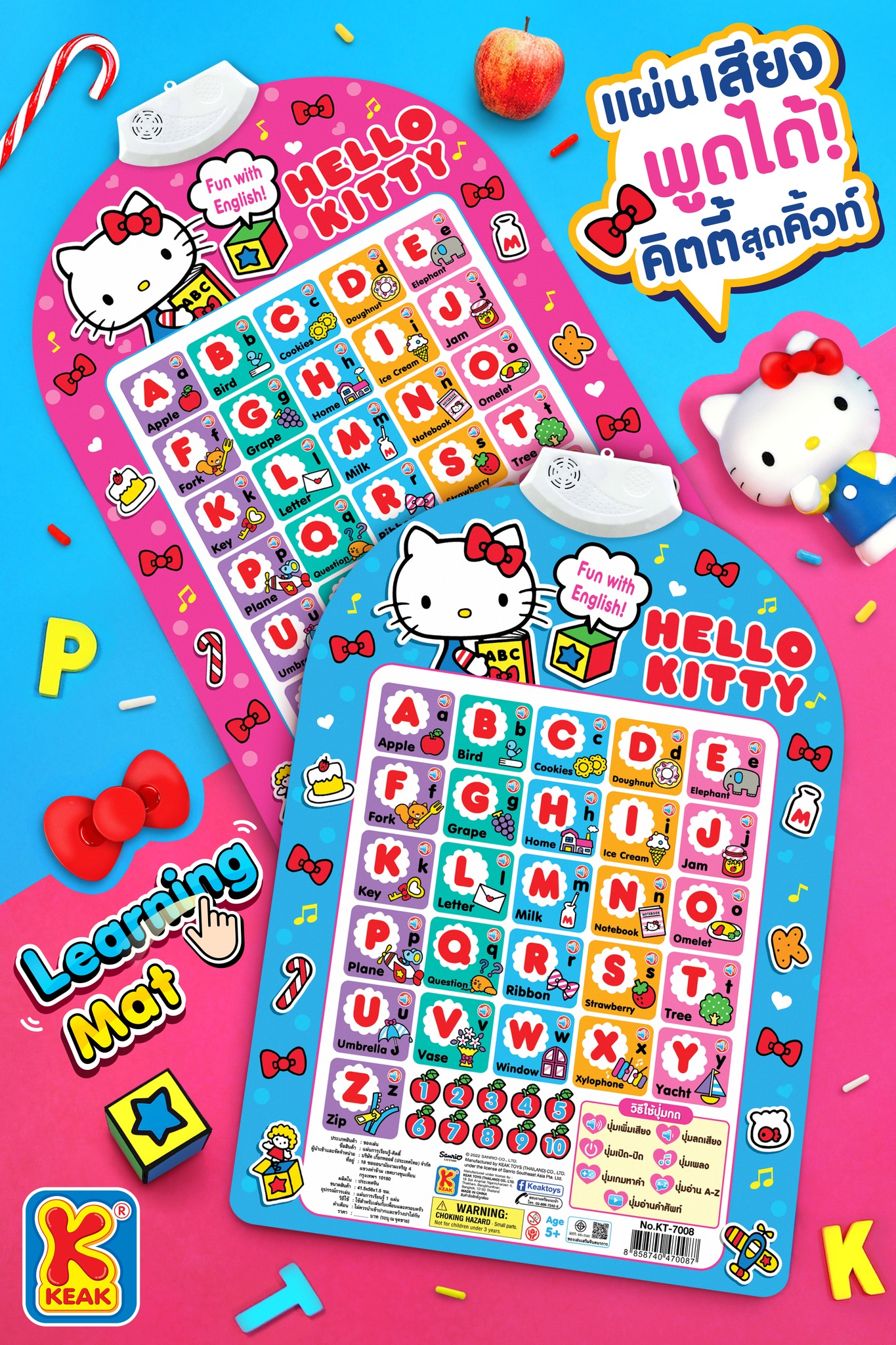 โปสเตอร์พูดได้ แผ่นอ่าน A-Z หัดอ่าน-ฝึกออกเสียง เรียนรู้ภาษาอังกฤษ A-Z ลิขสิทธิ์แท้ Doraemon / Kitty