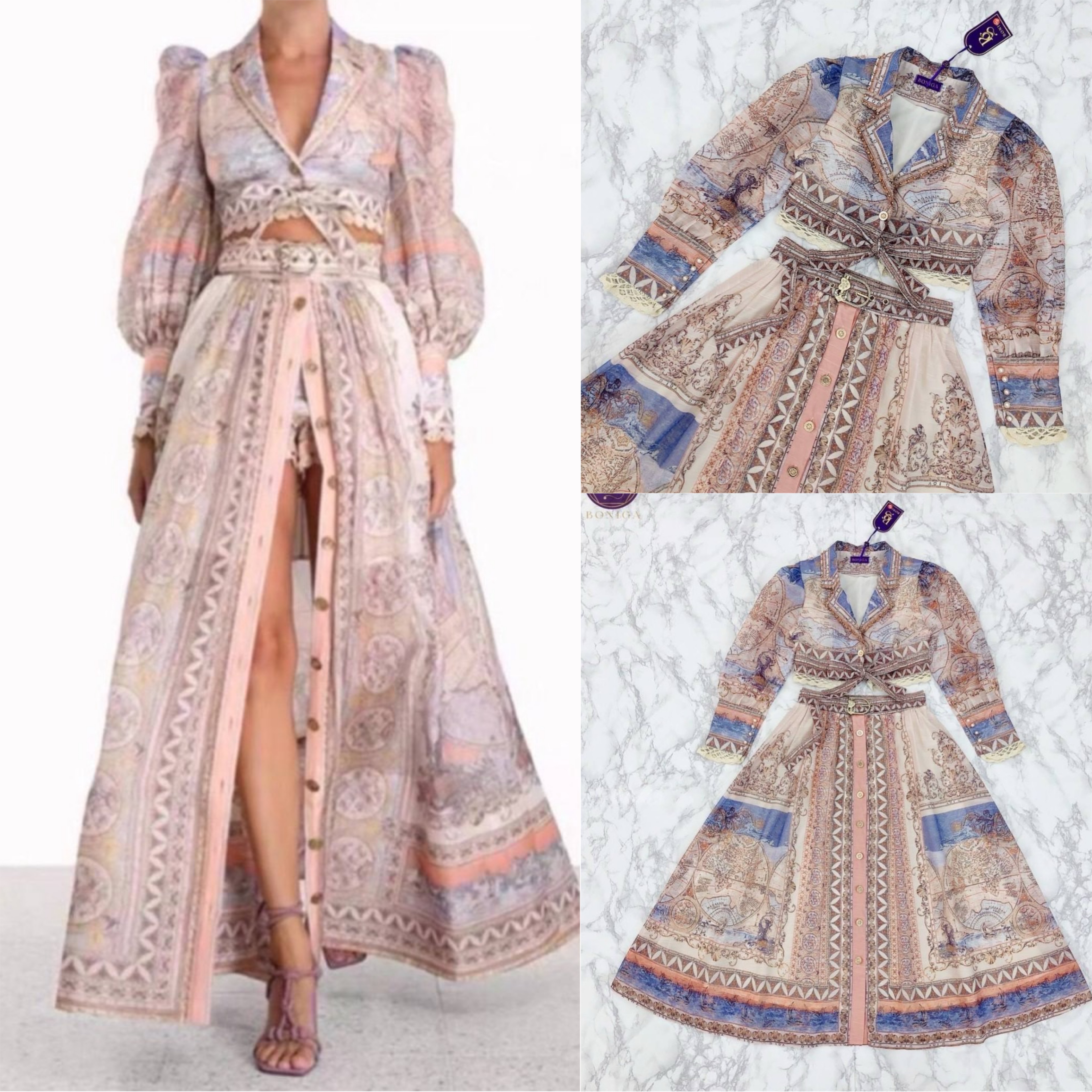 Set เสื้อ+กระโปรงยาวสุดหรู แม่จ๋า!! โฮโซดูแพงมากแม่ ใครได้ไปคือไม่ผิดหวัง งานจริงสวยและผ้าดีมากๆ มาพร้อมเข็มขัดไข่มุก ใส่สบาย สินค้าคุณภาพ (พร้อมส่ง)