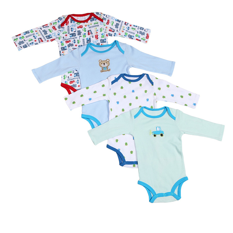 ชุดบอดี้สูทเด็กชาย แขนยาว วัย 6-9/9-12/18-24 เดือน คละลาย