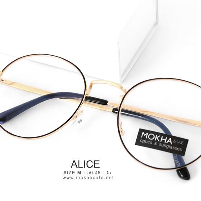 ALICE - black gold กรอบโลหะทรงกลม กว้าง 135 มม.(sizeM) H48