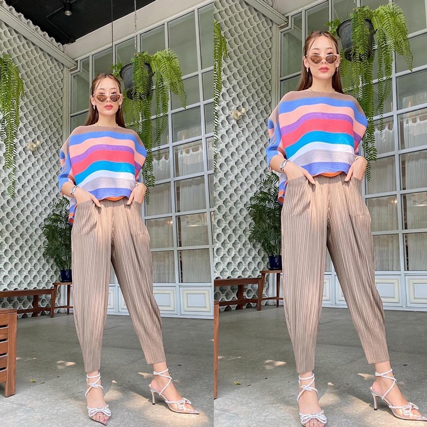 ชุดเซต เสื้อ+กางเกง สวย เรียบหรู ไฮโซวววว 😍 เสื้ออัดพลีท 100% เนื้อเดียวกับงาน Brand งาน สวย High Quality ✔️ . สินค้าคุณภาพ (พร้อมส่ง)