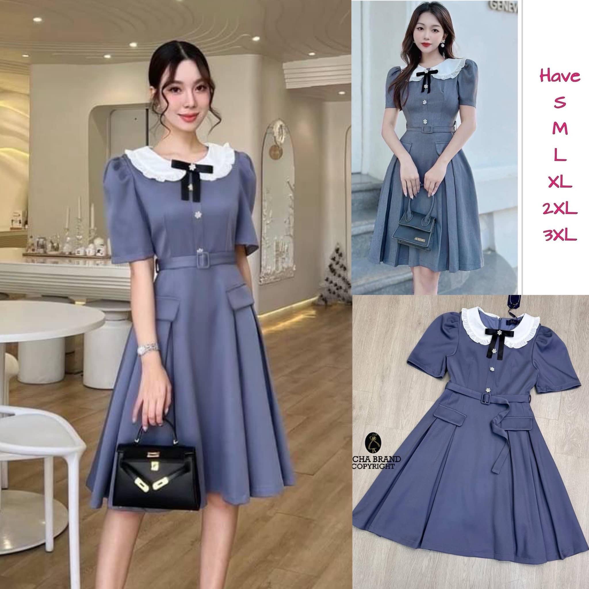 เดรสคอบัวแขนสั้นช่วงอกเย็บติดดอกไม้มุกเพชรดูหรู มีเข็มกลัดโบว์ดำให้ด้วยนะ ชุดนี้มาพร้อมเข็มขัด ใส่สบาย สินค้าคุณภาพ (พร้อมส่ง)