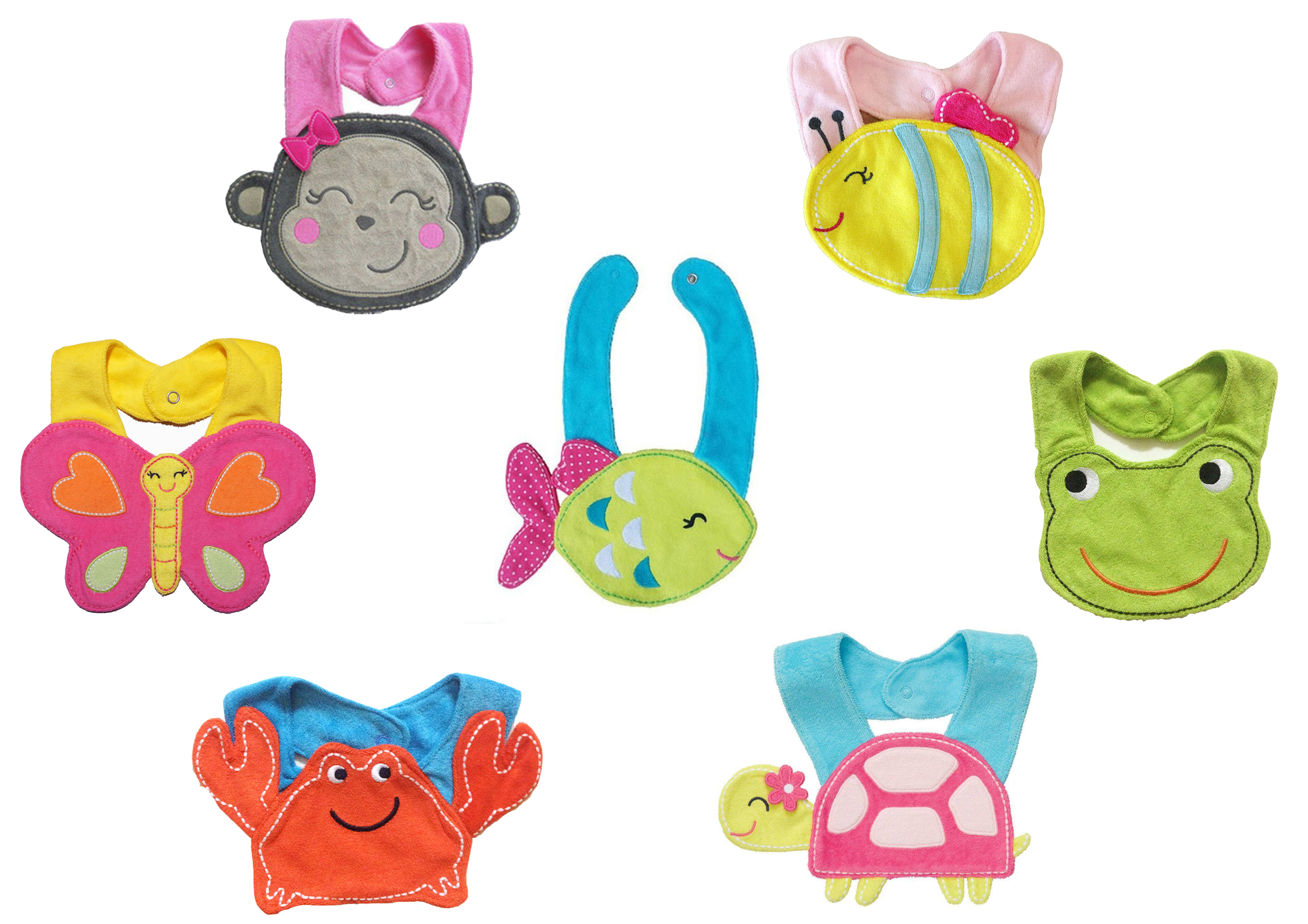 NanaBaby ผ้ากันเปื้อนเด็ก ผ้าซับน้ำลายเด็ก เนื้อผ้าขนหนู ปักลายการ์ตูนน่ารัก สุดพรีเมี่ยม